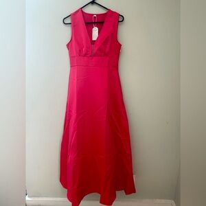 SUMMER SALE -15% Rose Silk-feel Sleeveless NEVER WORN w/TAGS prom formal dress